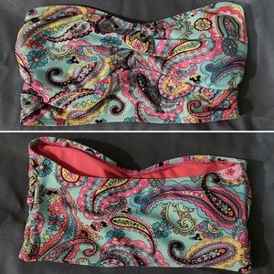 *2/$16* Strapless Paisley style Bikini Top - Small - NWOT